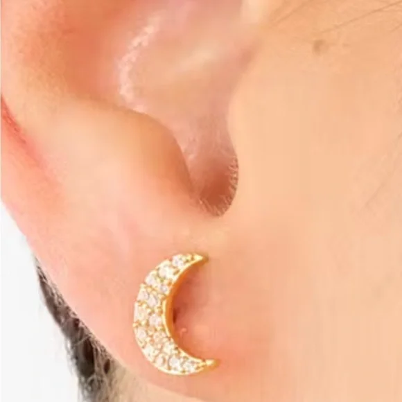Kate spade earrings You’re A Gem Crescent Moon Studs - Picture 3 of 11